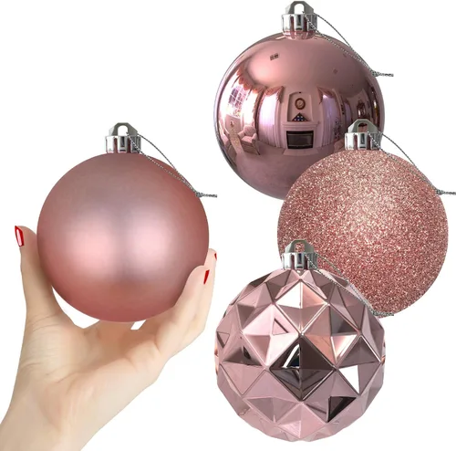 Vista 188 de Esferas pequeñas de Navidad de bronce y dorado de 1.6 pulgadas, adornos para decoración de árbol de Navidad, bolas colgantes inastillables