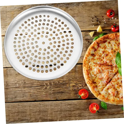 Vista 8 de Luxshiny Bandeja perforada multifuncional para pizza ventilada para distribución uniforme del calor para cocina casera y pizza casera
