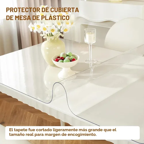 Vista 2 de Clear Table Protector 14 x 24 Inch, 1.5mm Plastic Table Cover Transparente de 0.059 in