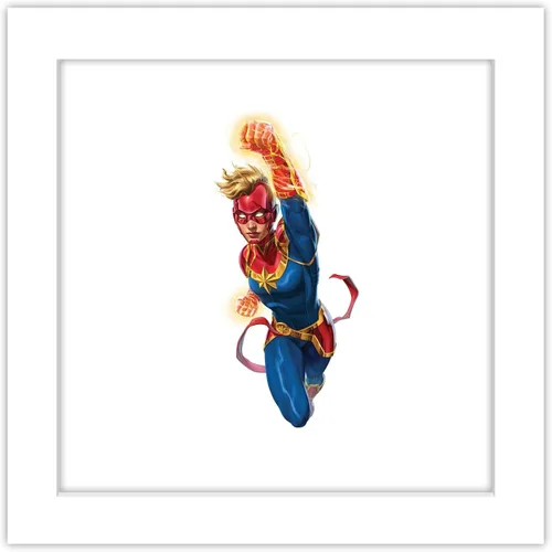 Vista 11 de Trends International Gallery Pops Marvel Comics Avengers - Póster de pared de Capitana Marvel, 12 x 12 pulgadas, versión enmarcada en negro