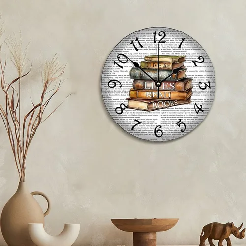 Vista 59 de Reloj de pared de guitarra acústica con aspecto de madera natural, reloj de madera rústico y elegante, 10 silenciosos, sin tictac, de cuarzo