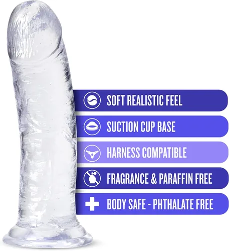 Vista 2 de Blush B Yours Plus Roar N' Ride - Consolador realista de 8 pulgadas, suave hecho a mano para juego anal, coño y pegging para adultos, juguete sexual