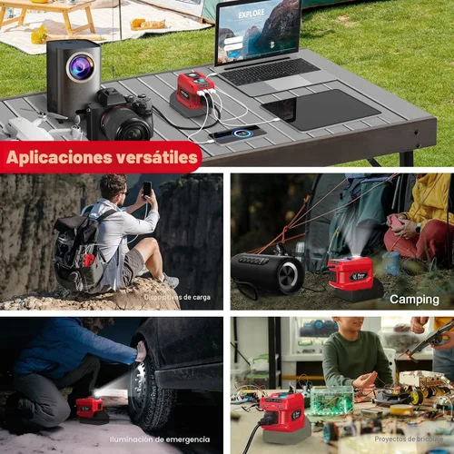 Vista 7 de Inversor de corriente Azocek de 220 W compatible con batería Milwaukee