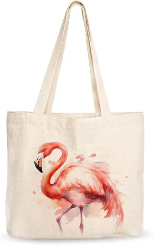 Vista 14 de Bolsa de lona, diseño animal, refuerzo resistente, 100% algodón natural, para compras, comestibles, computadora portátil., XL, Bolso grande de lona