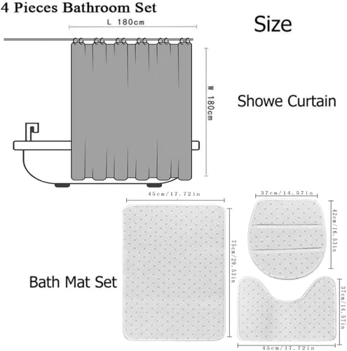 Vista 5 de 4Pcs Shower Curtain Sets Afro Black King Queen Romantic Love Butterfly Bathroom Decor Sets with Rugs Bathroom Accessories Set Bathroom Curtain