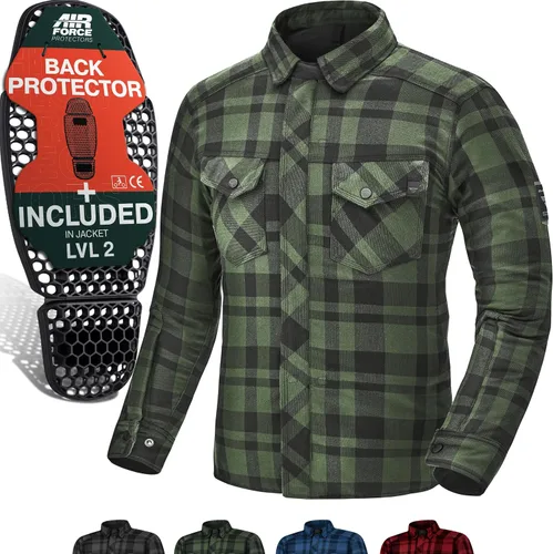 Vista 25 de SHIMA RENEGADE MEN 2 Camisa de motocicleta para hombre – Chaqueta de franela de motociclista a cuadros blindados con fibra QL – Aramida y capa