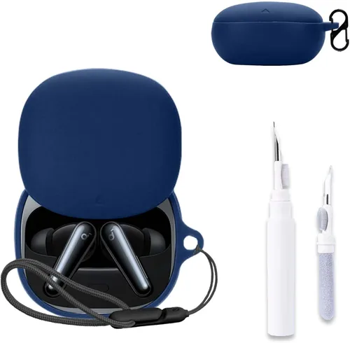 Vista 10 de NOUKAJU - Funda protectora para auriculares Anker Soundcore Liberty 5 (con mosquetón + cordón + bolígrafo de limpieza) a prueba de caídas, a prueba