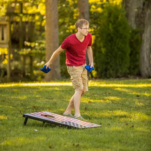 Vista 5 de Triumph Sports - Juegos prémium de 2 x 3 para jugar al cornhole, opciones LED disponibles, 8 bolsas de granos para lanzar y también incluye