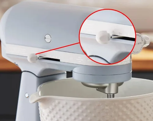 Vista 3 de Juego de 2 pomos de palanca de bloqueo de plástico blanco y perilla de control de velocidad, piezas de repuesto para ayuda de cocina
