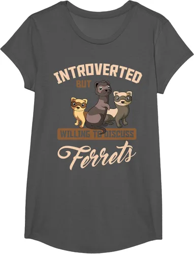 Vista 33 de Camiseta para amantes de los animales de los hurones, Negro, S