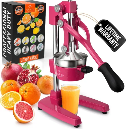 Vista 28 de Zulay Kitchen Puplerizer Exprimidor de hierro fundido 9 en 1, exprimidor manual de servicio pesado fácil de limpiar con accesorio prensatelas