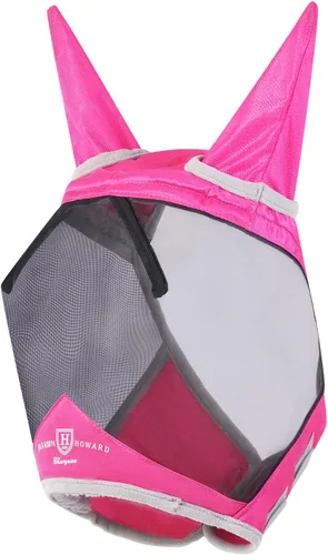 Vista 91 de Harrison Howard Máscara de mosca de caballo luminosa profesional estándar con orejas protección UV para caballo, azul y plateado, pequeño poni Azul