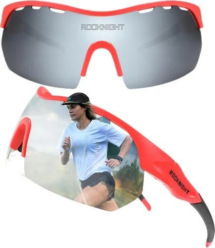 Vista 9 de ROCKNIGHT Polarized Sports Sunglasses for Cycling, Biking, Baseball & Volleyball - UV Protection, Lightweight & Durable