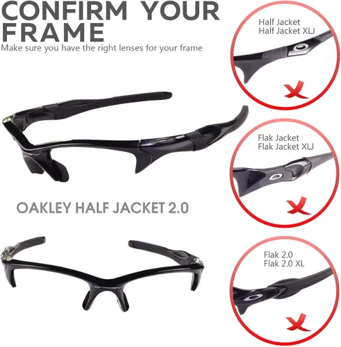 Vista 4 de Walleva Replacement Lenses And Rubber Kit For Oakley Half Jacket 2.0 Sunglasses - Multiple Options Available