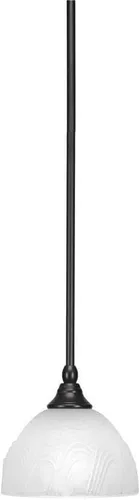 Vista 43 de Toltec Lighting Tallo Colgado Mini colgante, acabado de cobre negro, 3.5" cuadrado humo burbuja vidrio