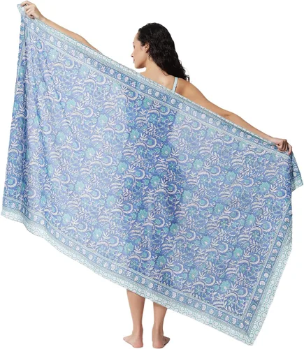 Vista 5 de Pareo de playa para traje de baño para mujer, falda envolvente con estampado a mano