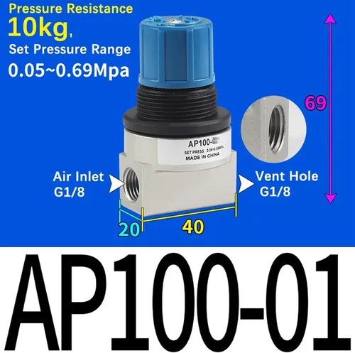 Vista 2 de AP100-01/02 AP100-01-X201 AP100-02-X201 Pneumatic Overflow Valve Pressure Adjustment Valves(AP100-01)