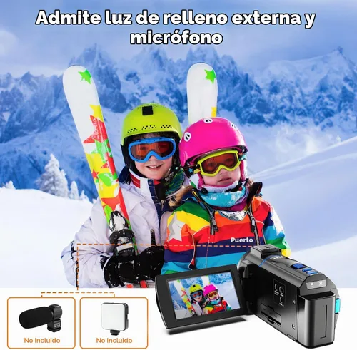 Vista 7 de Videocámara de cámara de video 5K de 48 MP, cable de cámara de visión nocturna IR, pantalla táctil de rotación de 270 ° de 3.0 pulgadas, cámara