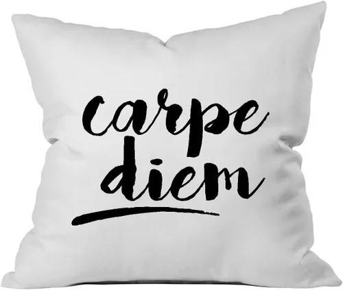 Vista 10 de Oh, Susannah Carpe Diem - Funda de almohada cursiva de 18 x 18 pulgadas, fundas de almohada inspiradoras doradas
