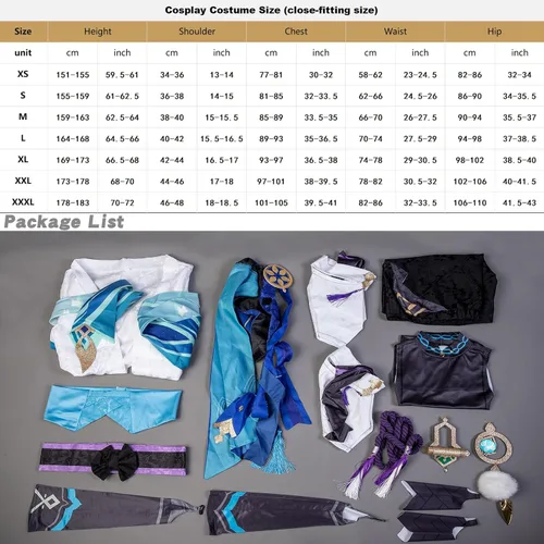 Vista 5 de Genshin Impact Cosplay Jacquard Upgrade Ver Ganyu Aether Zhongli Kaveh Cosplay