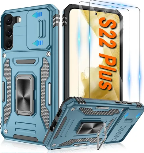 Vista 28 de Atump Funda para Motorola Moto G Play 2024 (4G) con [paquete de 2] protector de pantalla HD y cubierta para cámara deslizante, soporte de anillo