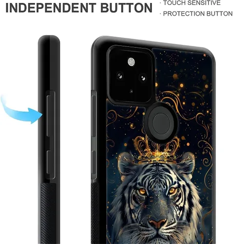 Vista 1002 de Compatible con Google Pixel 4A 5G Mobile Case Creative Acrylic Panel trasero Silicona Protección Grip especialmente diseñado para Google Pixel 4A 5G