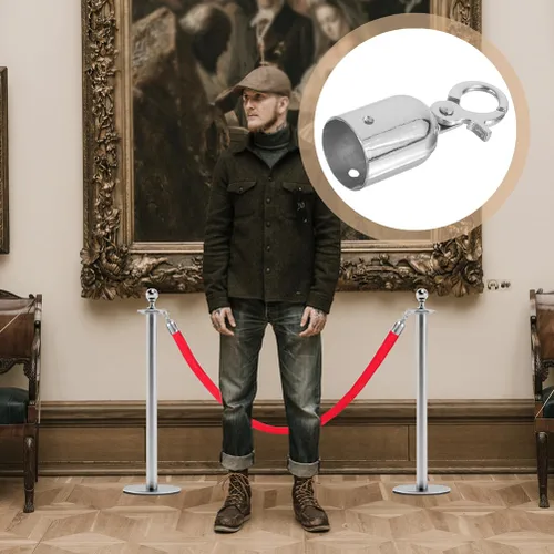 Vista 5 de Angoily 2 tapones de extremo de cuerda de acero inoxidable con gancho a presión, clips de mosquetón resistentes para accesorios de cuerda