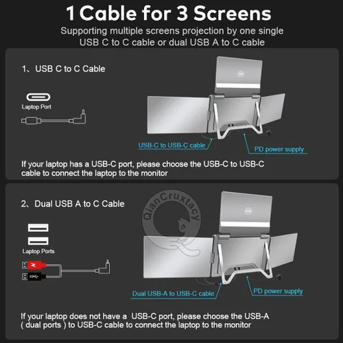 Vista 5 de Laptop Monitor Extender with Carrying Pouch 140