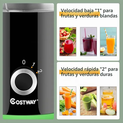 Vista 3 de COSTWAY Máquina exprimidora, exprimidor centrífugo con boca de 3 pulgadas de ancho, máquina de jugo de acero inoxidable sin BPA con control de 2