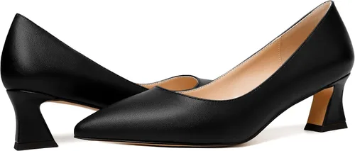 Vista 6 de SKYSTERRY Zapatos de tacón bajo con punta puntiaguda mate para mujer, de 2 pulgadas