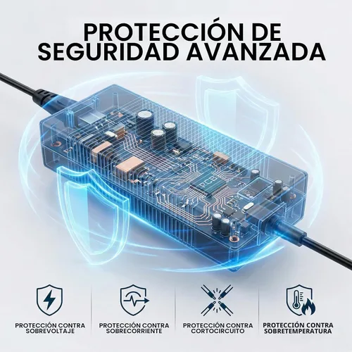 Vista 5 de Cargador de batería de litio de 24 V, adaptador de corriente universal de 29.4 V 2 A para batería de iones de litio 7S 24V con conector de CC