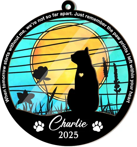 Vista 4 de Atrapasoles conmemorativo para gatos, regalo de condolencia de mascotas, regalo de condolencia de gatos, recuerdos de recuerdo de mascotas, regalos