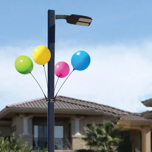 Vista 2 de BalloonBobber - Kit de 4 postes de luz de globos cosidos reutilizables resistentes a la intemperie, globos de plástico sin helio para exteriores