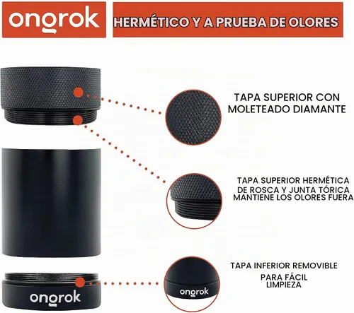 Vista 4 de ONGROK Recipiente de almacenamiento de aluminio, 6.1 fl oz, tarro a prueba de aire para preservar el olor y el aroma