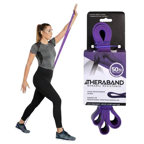 Vista 13 de THERABAND Bandas de alta resistencia, juego de 2 súper bandas elásticas para mejorar la flexibilidad, rehabilitación de lesiones y entrenamientos