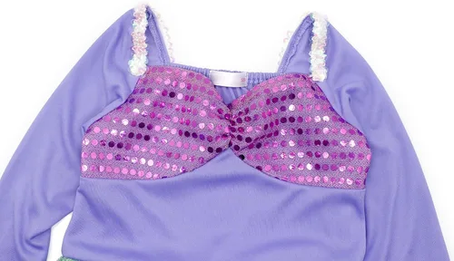 Vista 4 de HenzWorld Vestido de niña niña sirena disfraz princesa cumpleaños Cosplay fiesta joyería accesorios lentejuelas colas trajes