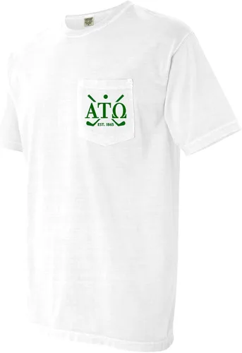Vista 2 de Alpha Tau Omega ATO Fraternidad Golf Comfort colores bolsillo camisa