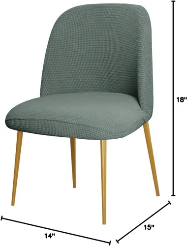 Vista 8 de SZJIAHTM 2 Fundas para Sillas de Comedor Suaves Elásticas Funda Deslizable de Poliéster sin Brazos con Respaldo Curvado Fundas Deslizables