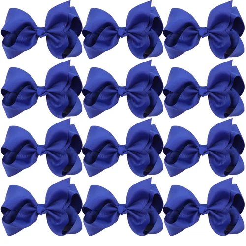 Vista 12 de Lazos para el cabello de 4 pulgadas para niñas y bebés, 12 unidades, color sólido (verde manzana)