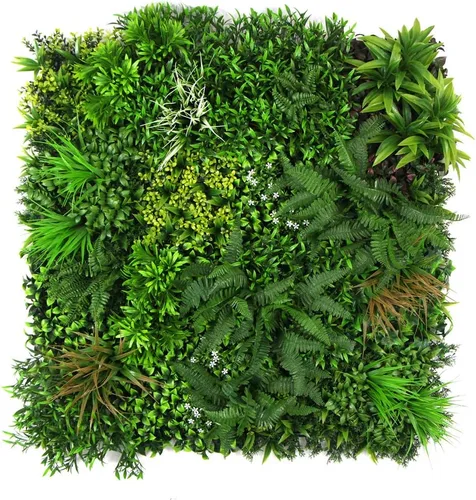 Vista 9 de ULAND Paneles de pared de plantas artificiales, 1 pieza de 40 x 40 pulgadas, decoración de fondo de pared de césped verde, hojas de hiedra