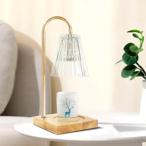 Vista 8 de Lámpara calentadora de velas, lámpara regulable con temporizador, regalos para mamá, calentador eléctrico de lámpara de vela con 2 bombillas