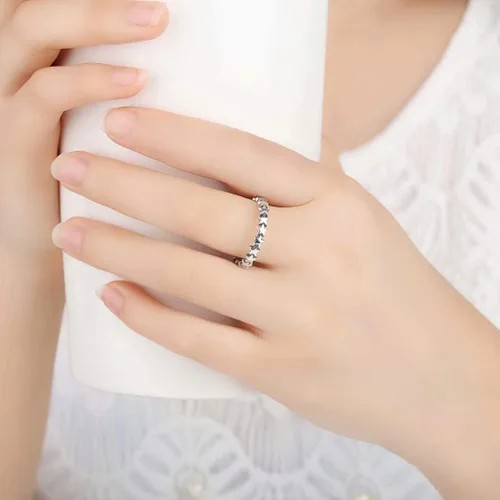 Vista 6 de Presentski - Anillo de plata de ley 925 con diseño de estrella apilable