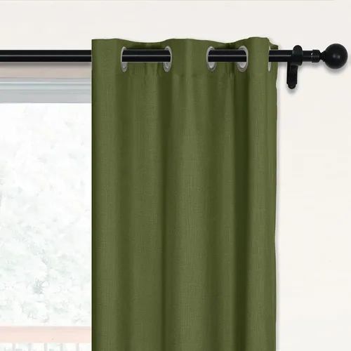 Vista 30 de Fcosie 38 pulgadas de ancho x 45 pulgadas de largo, cortinas de lino 100% opacas con revestimiento blanco, cortinas con aislamiento térmico, paneles
