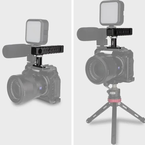 Vista 3 de Agarre universal para cámara con mango superior/mango lateral, para cámara DSLR, videocámara, videocámara, videocámara, película, con soporte