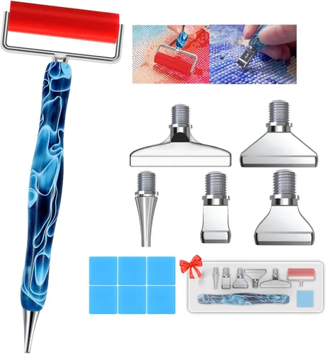 Vista 16 de Heyseri Juego de 14 piezas de herramientas y accesorios para bolígrafo de pintura de diamantes, exquisitas puntas de bolígrafo de metal de acero