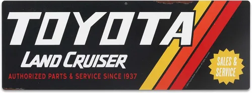 Vista 12 de Letrero redondo de metal para Toyota Land Cruiser Off-Road – Letrero retro de Toyota para garaje, tienda o cueva de hombre