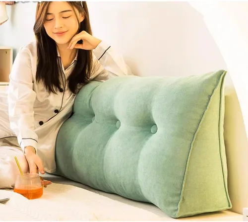Vista 8 de Almohada triangular para cabecero de cama, almohada de lectura de cuña, cojín de sofá cama, respaldo grande, almohada de apoyo para dormitorio