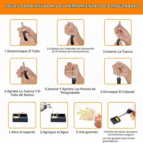 Vista 5 de Ninonly - Kit de combustión de madera, 130 piezas, herramienta para quemar madera