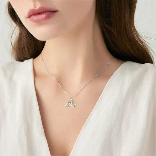 Vista 6 de TOUPOP Sterling Silver Birthstone Necklace for Women Irish Gifts Celtic Knot Pendant Necklace for SisterGirls for PartyBirthdayChristmas