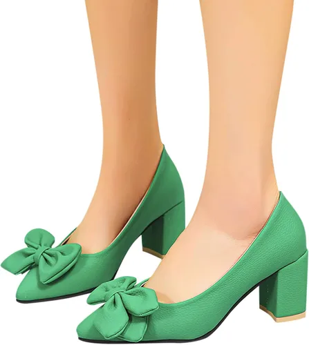 Vista 3 de Sandalias de verano para mujer, sandalias de playa para mujer, de cuero con lazo puntiagudo, puntera gruesa, tacón alto, zapatos casuales, regalos